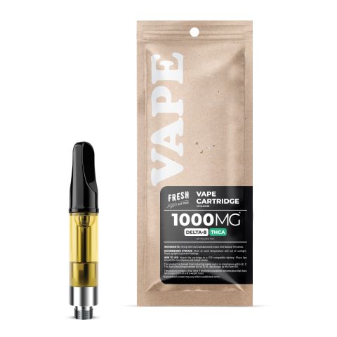 1000mg THCA, D8 Vape Cart - Wedding Cake - Hybrid - 1ml - Fresh - Thumbnail 1