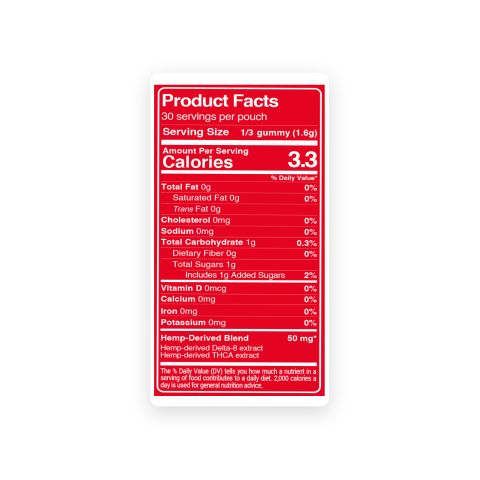 150mg THCA, D8 Gummies - Fruits - Fresh - Thumbnail 9
