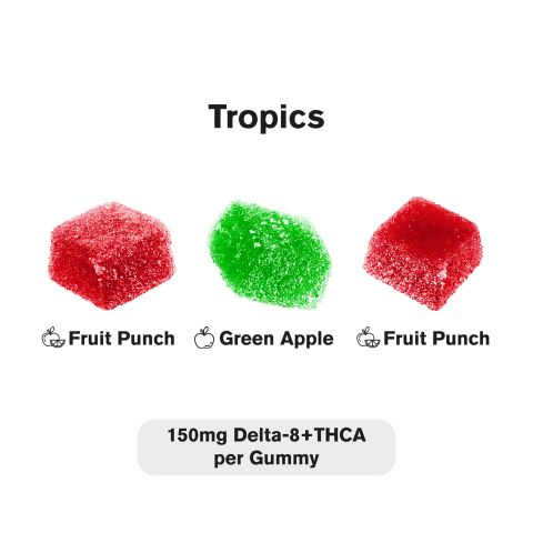 150mg THCA, D8 Gummies - Tropics - Fresh - Thumbnail 4