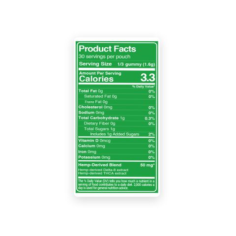 150mg THCA, D8 Gummies - Tropics - Fresh - Thumbnail 9