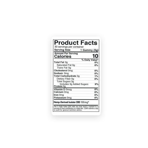 100mg CBD Isolate Gummies - Berries Mix - Chill - Thumbnail 9