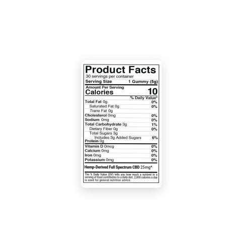 25mg Full Spectrum CBD Gummies - Original Mix - Chill - Thumbnail 9