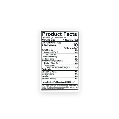 50mg Full Spectrum CBD Gummies - Fruity Mix - Chill - Thumbnail 9