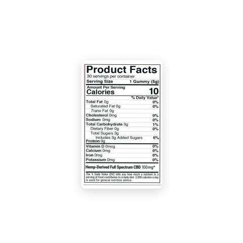 100mg Full Spectrum CBD Gummies - Berries Mix - Chill - Thumbnail 9