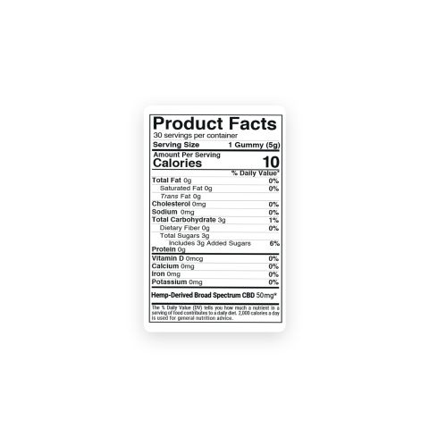 50mg Broad Spectrum CBD Gummies - Fruity Mix - Chill - Thumbnail 9