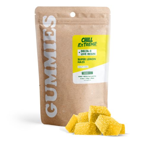 50mg D8 + Live Resin Gummies - Super Lemon Haze - Chill Extreme - Thumbnail 2