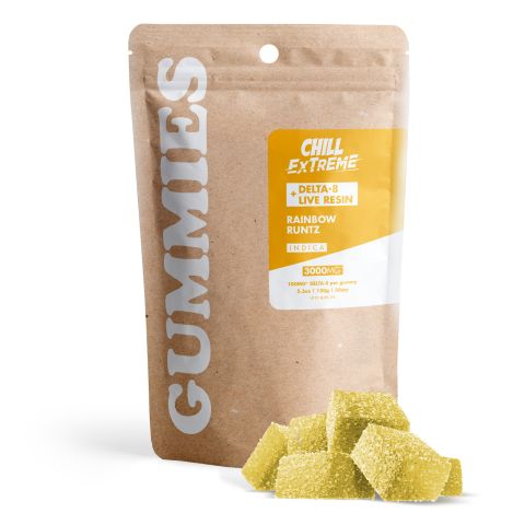 100mg D8 + Live Resin Gummies - Rainbow Runtz - Chill Extreme - Thumbnail 2