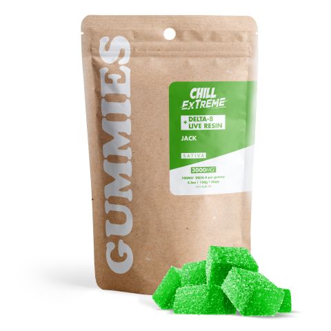 100mg D8 + Live Resin Gummies - Jack Herer - Chill Extreme - Thumbnail 2
