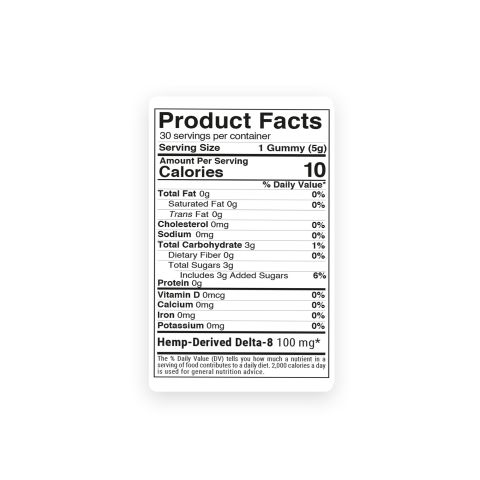 100mg D8 + Live Resin Gummies - Durban Gelato - Chill Extreme - Thumbnail 9