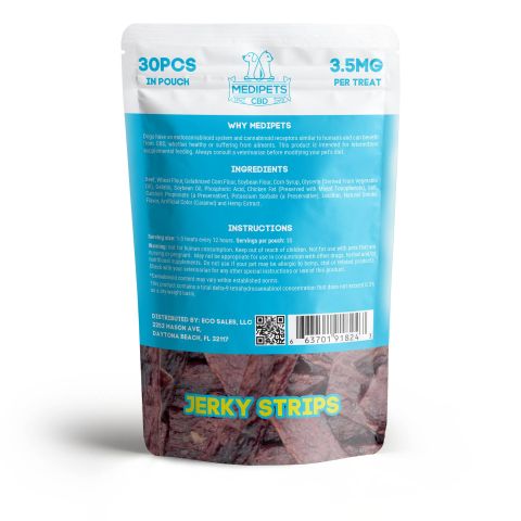 105mg CBD Pet Treats For Dogs - Jerky Strips - MediPets - Thumbnail 3
