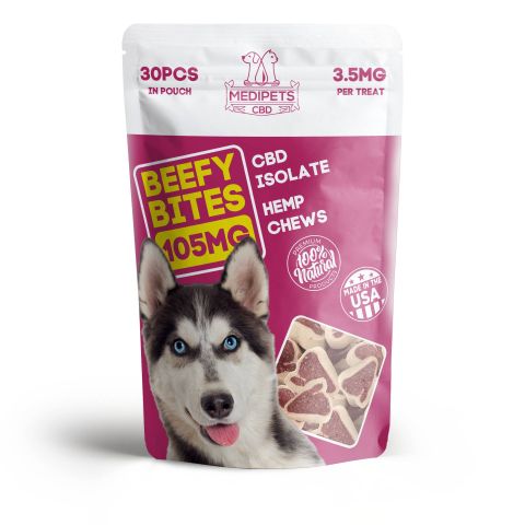 105mg CBD Pet Treats For Dogs - Beefy Bites - MediPets - Thumbnail 2