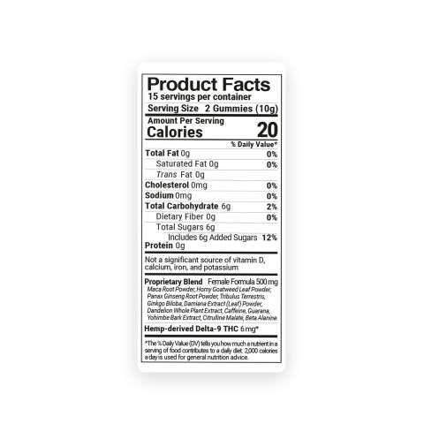 6mg Female Libido Blend Gummies - Delta 9 - Raspberry - D9 THC - Thumbnail 9