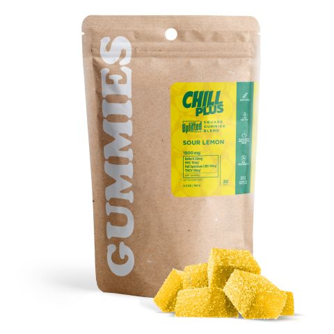 50mg D9, HHC, Full Spectrum CBD, THCV Gummies - Sour Lemon - Chill Plus - Thumbnail 2
