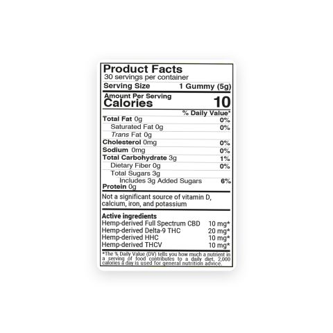 50mg D9, HHC, Full Spectrum CBD, THCV Gummies - Sour Lemon - Chill Plus - Thumbnail 9