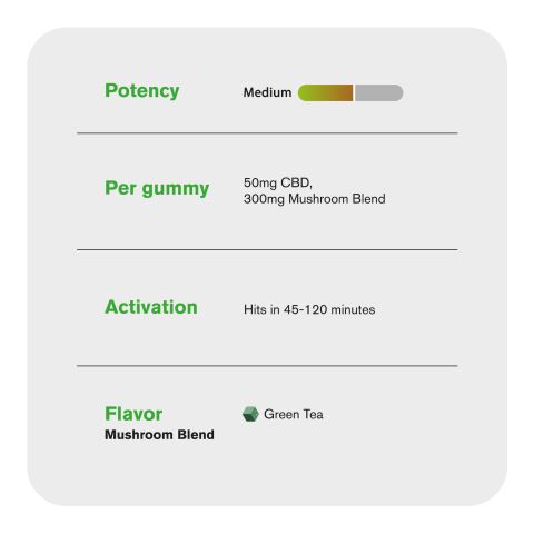 50mg Broad Spectrum CBD & Mushroom Blend Gummies - Chill - Thumbnail 5