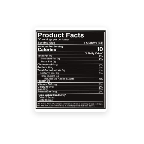 50mg D8 & D10 Gummies - Tropical Mix - Hyper - Thumbnail 9