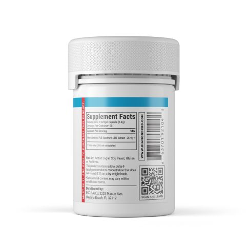 25mg Full Spectrum CBD Capsules - 60ct - Diamond - Thumbnail 3