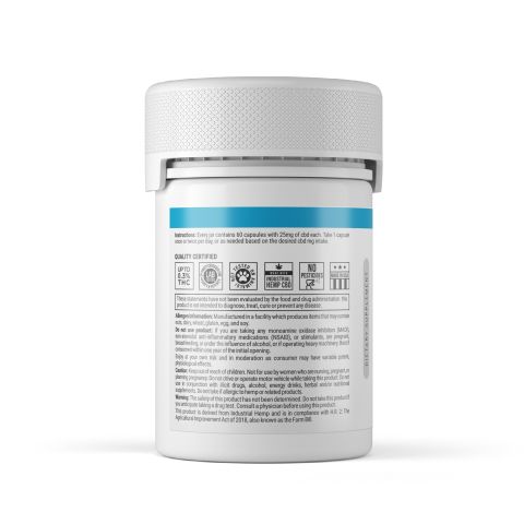 25mg Full Spectrum CBD Capsules - 60ct - Diamond - Thumbnail 4