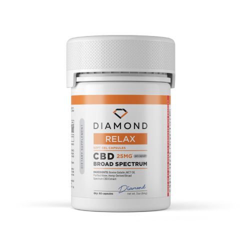 25mg Broad Spectrum CBD Capsules - 60ct - Diamond CBD - Thumbnail 2