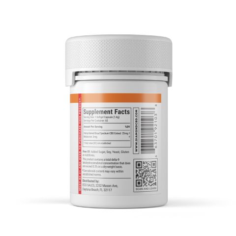 25mg Broad Spectrum CBD Capsules - 60ct - Diamond CBD - Thumbnail 3