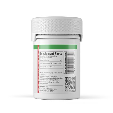 25mg - CBD Isolate - Capsules - 60ct - Diamond CBD - Thumbnail 3