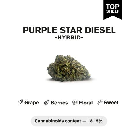 Purple Star Diesel Flower – Hybrid – THCA - Thumbnail 4