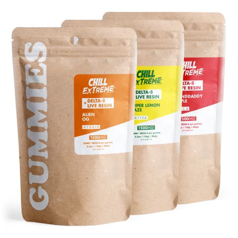 50mg D8 + Live Resin Gummies Bundle - Chill Extreme - Thumbnail 1