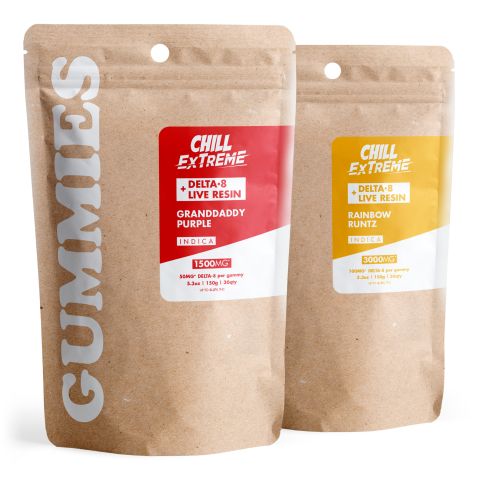 Indica Delta 8 Live Resin Gummies Bundle - Chill Extreme - Thumbnail 1