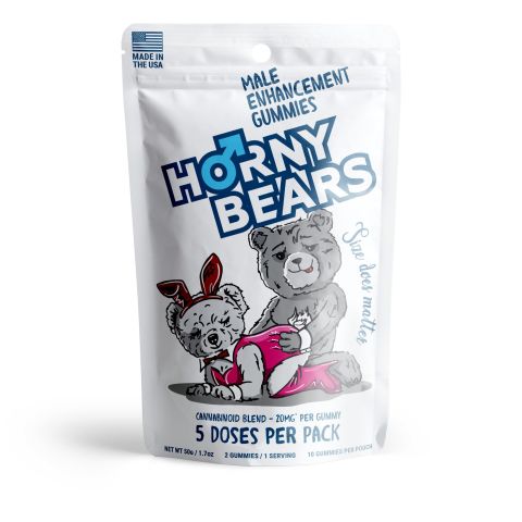 20mg Male Enhancement Gummies - D9, THCP, CBD, THCV - Strawberry - Horny Bears - Thumbnail 2