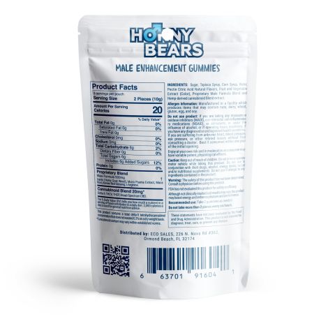 20mg Male Enhancement Gummies - D9, THCP, CBD, THCV - Strawberry - Horny Bears - Thumbnail 6