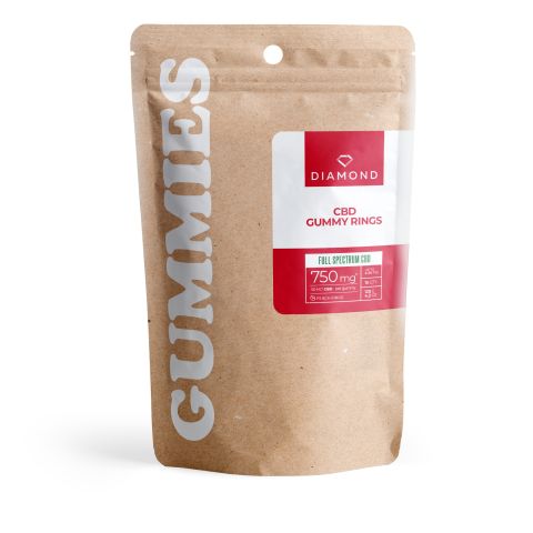 50mg Full Spectrum CBD Gummies – Peach Sour Rings – Diamond CBD - Thumbnail 2