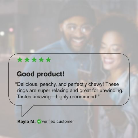 50mg CBD Isolate Gummies - Peach Sour Rings - Diamond CBD - Thumbnail 6