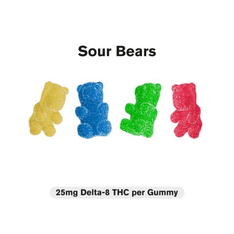 25mg Delta 8 Gummies – Sour Bears – Diamond CBD - Thumbnail 3