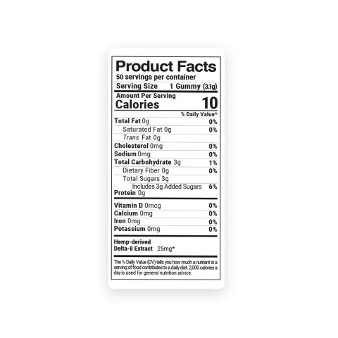 25mg Delta 8 Gummies – Sour Bears – Diamond CBD - Thumbnail 8