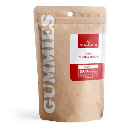 100mg CBD Isolate Gummies - Peach Sour Rings - Diamond CBD - Thumbnail 2