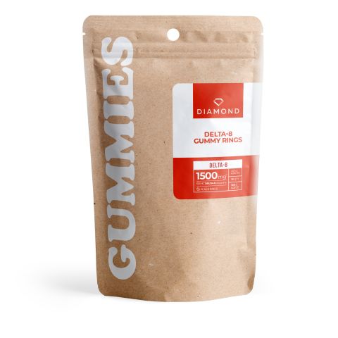 100mg Delta 8 Gummies – Peach Sour Rings – Diamond CBD - Thumbnail 2
