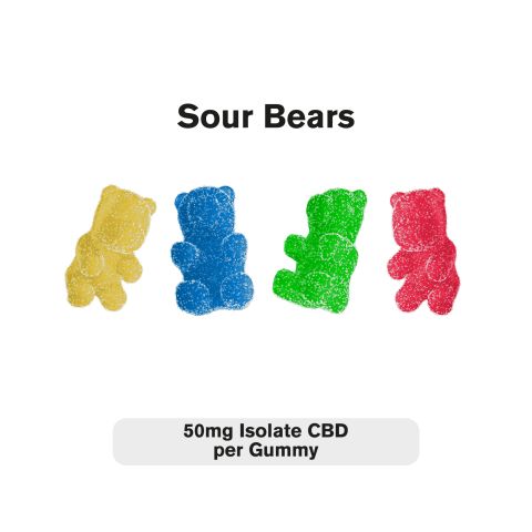 50mg CBD Isolate & CBD Gummies - Sour Bears - Diamond CBD - Thumbnail 3