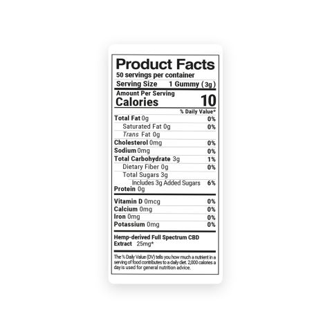 25mg Full Spectrum CBD Gummies - Gummy Bears - Diamond CBD - Thumbnail 8