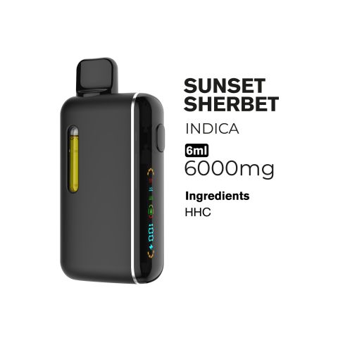 6000mg HHC Vape Pen - Sunset Sherbet - Indica - 6ml - Fresh - Thumbnail 2