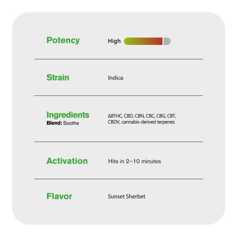 Soothe Blend - 6000mg Vape Pen - Indica - 6ml - Blends by Fresh - Thumbnail 5