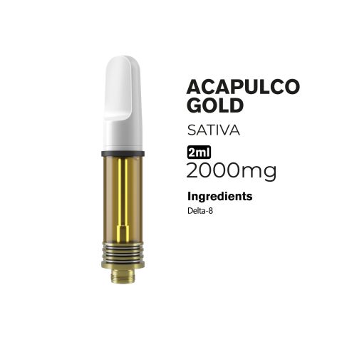 2000mg D8 Vape Cart - Acapulco Gold - Sativa - 2ml - 10X - Thumbnail 2