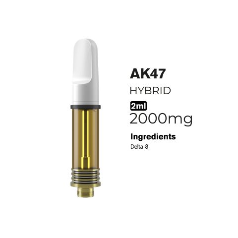 2000mg D8 Vape Cart - AK47 - Hybrid - 2ml - 10X - Thumbnail 2
