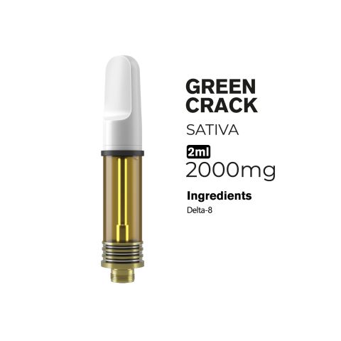 2000mg D8 Vape Cart - Green Crack - Sativa - 2ml - Chill Plus - Thumbnail 2