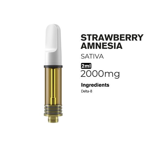 2000mg D8 Vape Cart - Strawberry Amnesia - Sativa - 2ml - Chill Plus - Thumbnail 2