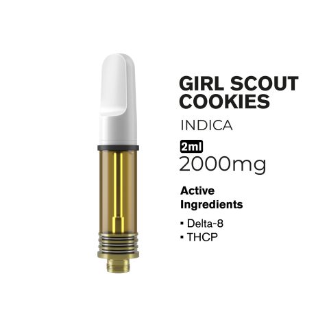 2000mg THCP, D8 Vape Cart - Girl Scout Cookies - Indica - 2ml - Fresh - Thumbnail 2