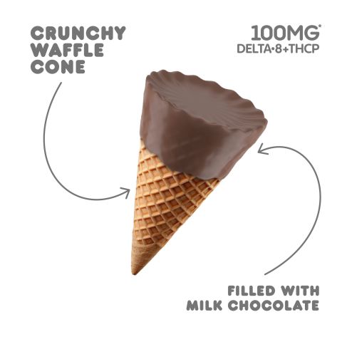 100mg Milk Chocolate Waffle Cones - D8, THCP - Chill Plus - Thumbnail 1