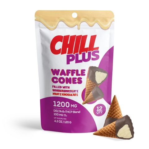 100mg White Chocolate Waffle Cones - D8 & THCP - Chill Plus - Thumbnail 2