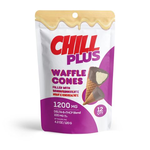 100mg White Chocolate Waffle Cones - D8 & THCP - Chill Plus - Thumbnail 3