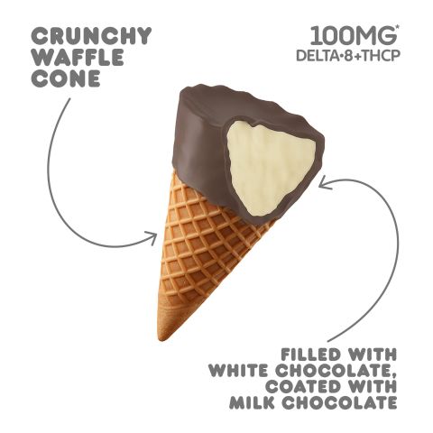 100mg White Chocolate Waffle Cones - D8 & THCP - Chill Plus - Thumbnail 4