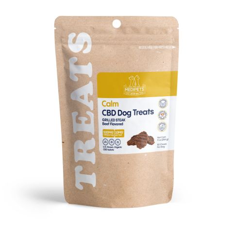 500mg CBD Pet Treats For Dogs - Grilled Steak - MediPets - Thumbnail 2